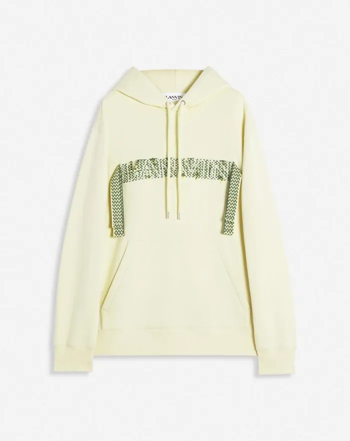 Men Lanvin Knitwear and Sweatshirts Lanvin Curb Lace Loosefit Hoodie Quartz