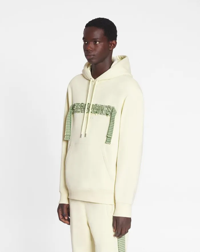 Men Lanvin Knitwear and Sweatshirts Lanvin Curb Lace Loosefit Hoodie Quartz Men Lanvin Knitwear and Sweatshirts Lanvin Curb Lace Loosefit Hoodie Quartz