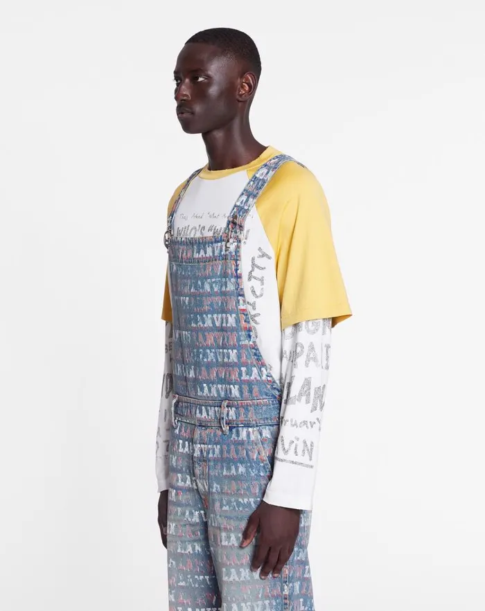 Men Lanvin Pants and Shorts Lanvin X Future Loosefit Printed Jumpsuit Light Blue