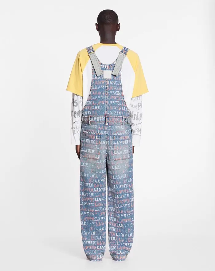 Men Lanvin Pants and Shorts Lanvin X Future Loosefit Printed Jumpsuit Light Blue