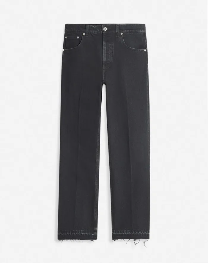 Men Lanvin Pants and Shorts Straight Denim Pants Black