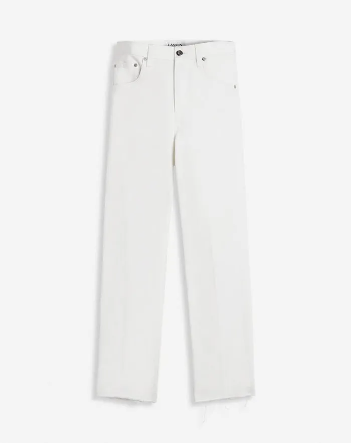 Men Lanvin Pants and Shorts Straightleg Denim Pants Optic White