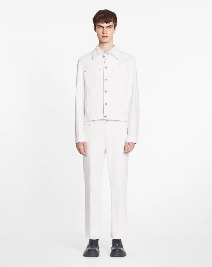 Men Lanvin Pants and Shorts Straightleg Denim Pants Optic White