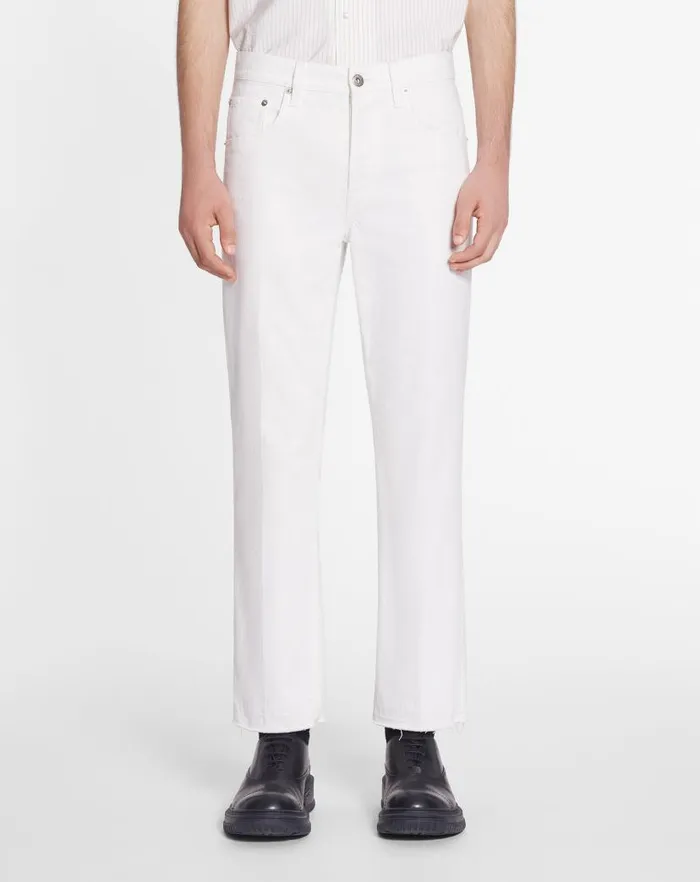 Men Lanvin Pants and Shorts Straightleg Denim Pants Optic White