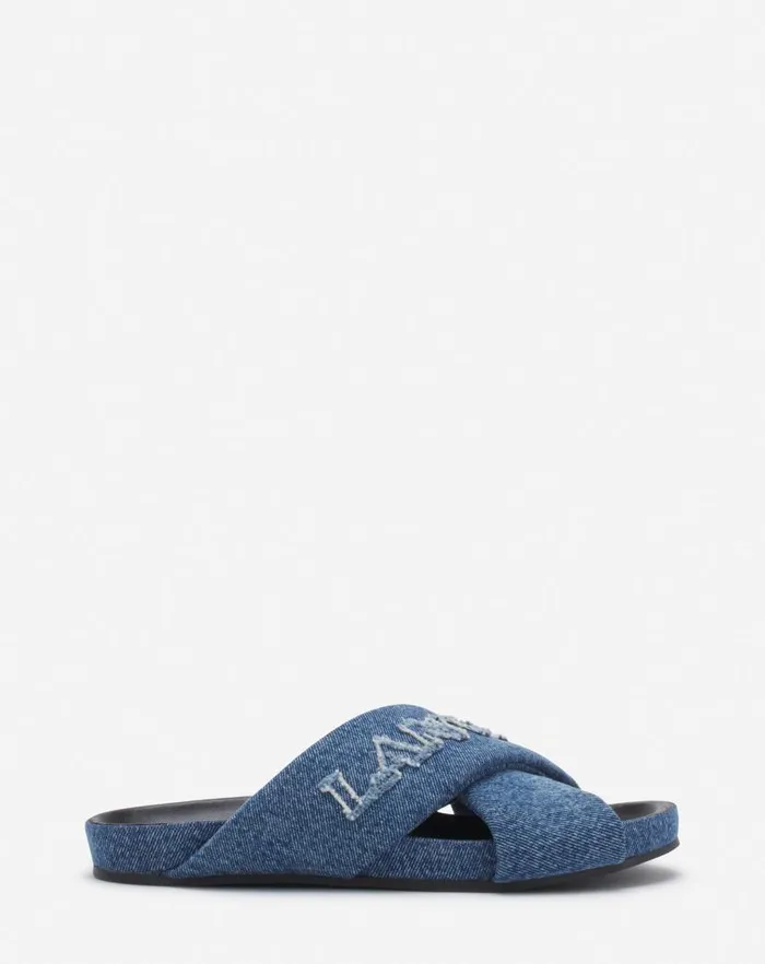 Men Lanvin Sandals Lanvin Tinkle Sandals In Denim Denim Blue