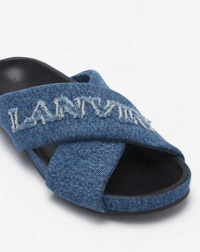 Men Lanvin Sandals Lanvin Tinkle Sandals In Denim Denim Blue