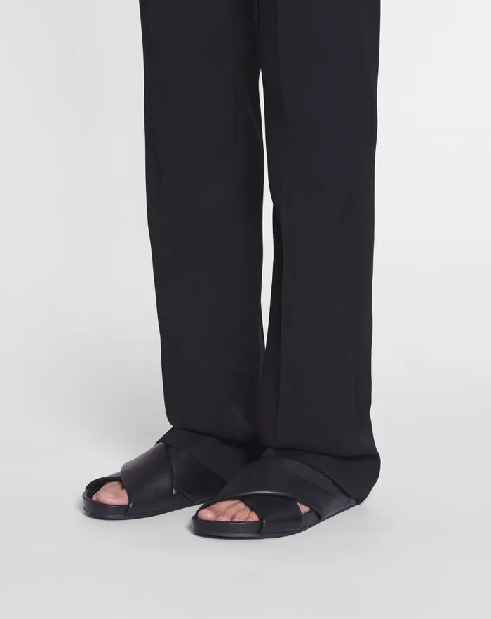Men Lanvin Sandals Lanvin Tinkle Sandals In Leather Black