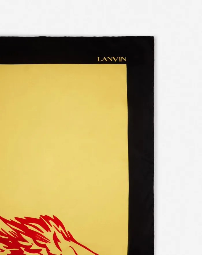 Men Lanvin Scarves Lanvin X Future Printed Silk Eagle Scarf Cornbright Orange Men Lanvin Scarves Lanvin X Future Printed Silk Eagle Scarf Cornbright Orange