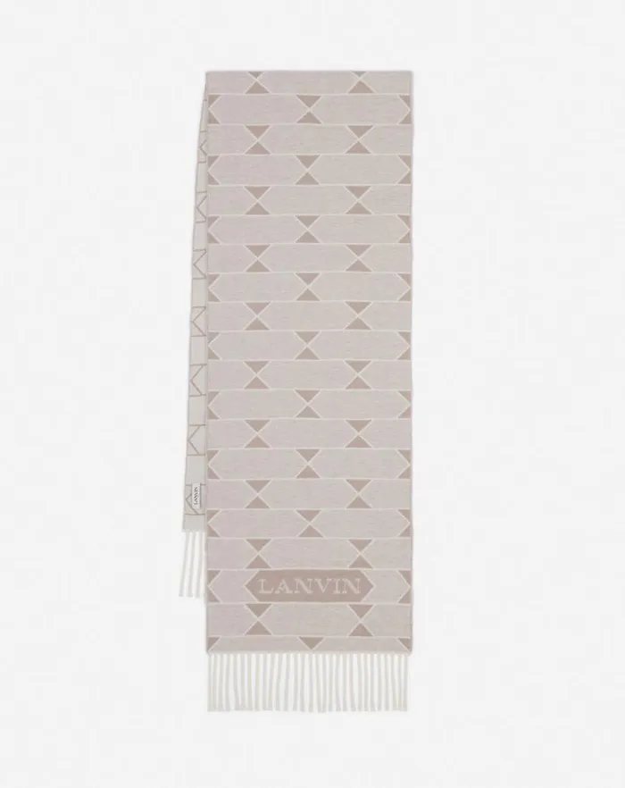 Men Lanvin Scarves Twotone Wool Scarf Light Beigeecru