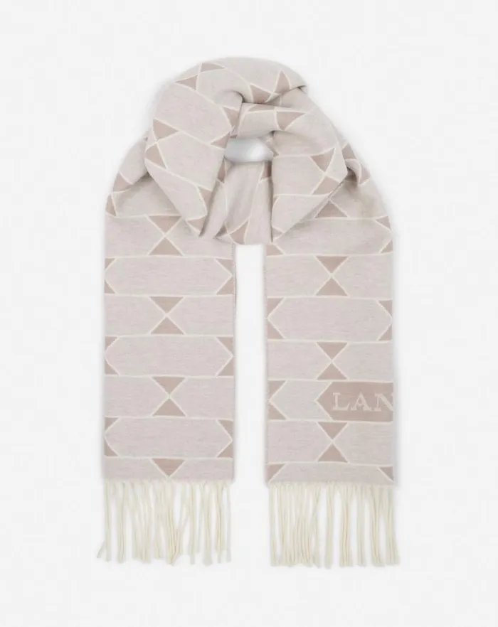 Men Lanvin Scarves Twotone Wool Scarf Light Beigeecru Men Lanvin Scarves Twotone Wool Scarf Light Beigeecru