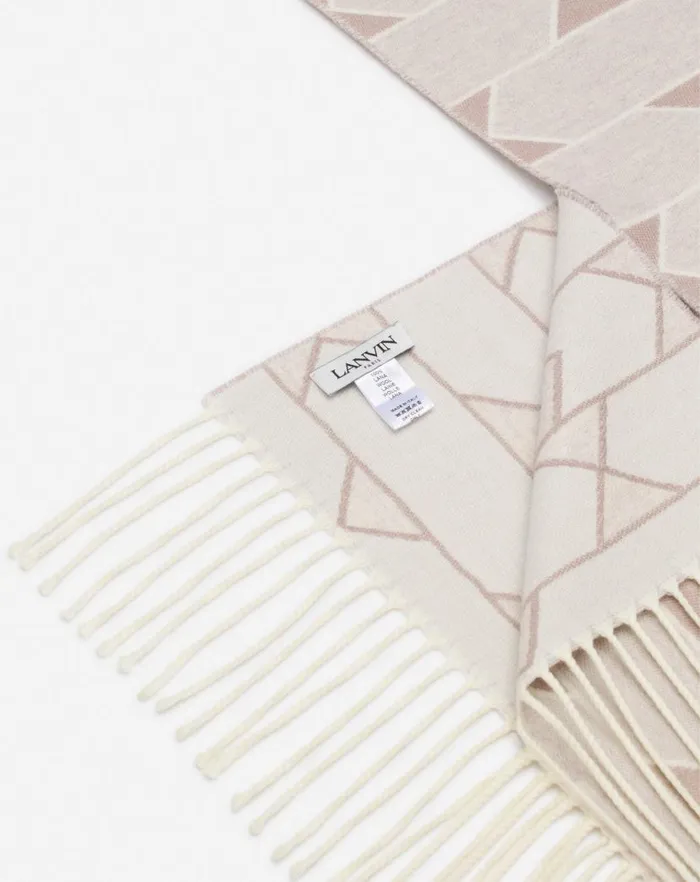 Men Lanvin Scarves Twotone Wool Scarf Light Beigeecru Men Lanvin Scarves Twotone Wool Scarf Light Beigeecru