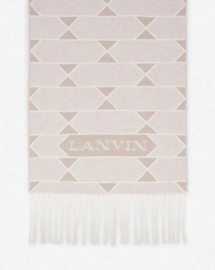 Men Lanvin Scarves Twotone Wool Scarf Light Beigeecru Men Lanvin Scarves Twotone Wool Scarf Light Beigeecru