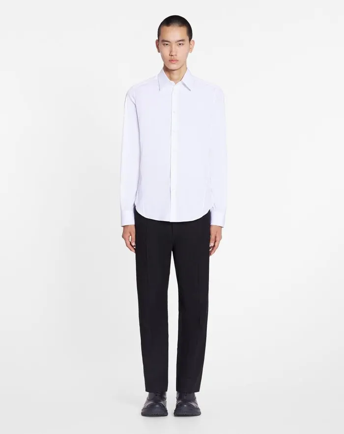 Men Lanvin Shirts Fitted Shirt Optic White Men Lanvin Shirts Fitted Shirt Optic White