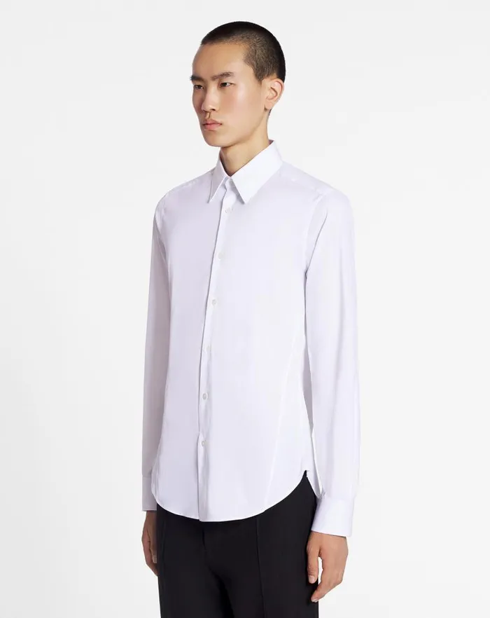 Men Lanvin Shirts Fitted Shirt Optic White Men Lanvin Shirts Fitted Shirt Optic White