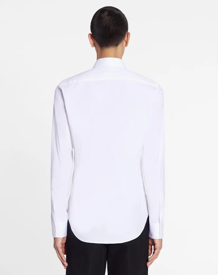 Men Lanvin Shirts Fitted Shirt Optic White Men Lanvin Shirts Fitted Shirt Optic White
