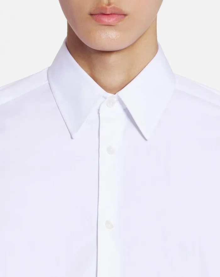 Men Lanvin Shirts Fitted Shirt Optic White Men Lanvin Shirts Fitted Shirt Optic White