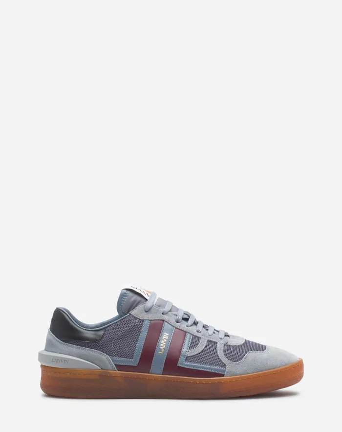Men Lanvin Sneakers Clay Mesh Sneakers Light Greyburgundy