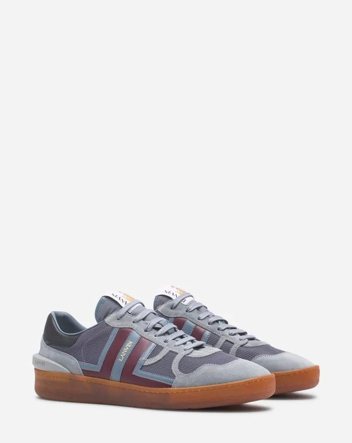 Men Lanvin Sneakers Clay Mesh Sneakers Light Greyburgundy Men Lanvin Sneakers Clay Mesh Sneakers Light Greyburgundy