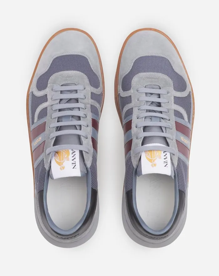 Men Lanvin Sneakers Clay Mesh Sneakers Light Greyburgundy Men Lanvin Sneakers Clay Mesh Sneakers Light Greyburgundy