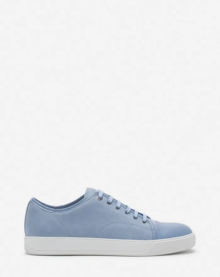Men Lanvin Sneakers Dbb1 Leather And Suede Sneakers Cornflower