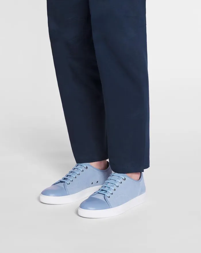 Men Lanvin Sneakers Dbb1 Leather And Suede Sneakers Cornflower Men Lanvin Sneakers Dbb1 Leather And Suede Sneakers Cornflower