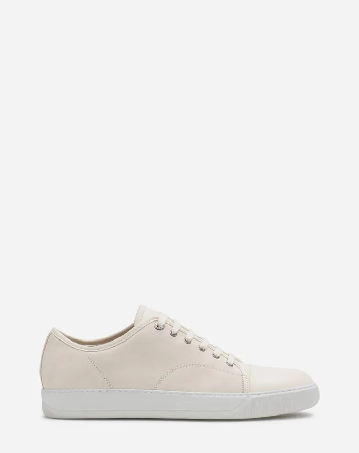 Men Lanvin Sneakers Dbb1 Leather And Suede Sneakers Cream