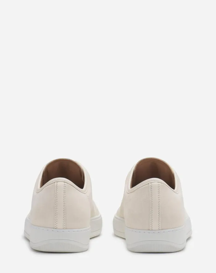 Men Lanvin Sneakers Dbb1 Leather And Suede Sneakers Cream