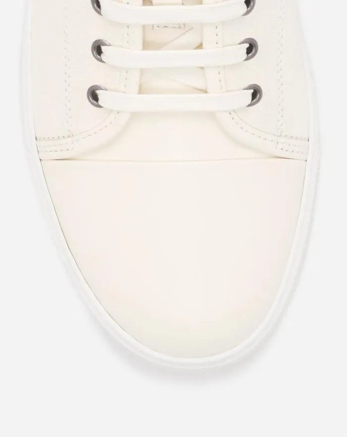 Men Lanvin Sneakers Dbb1 Leather And Suede Sneakers Cream