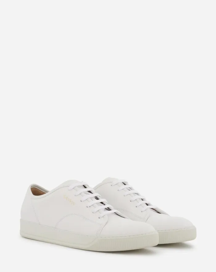 Men Lanvin Sneakers Dbb1 Leather Sneakers White
