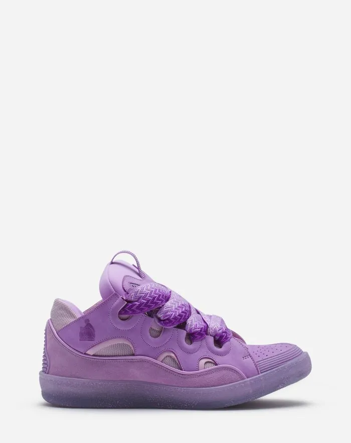 Men Lanvin Sneakers Leather Curb Sneakers Lilac