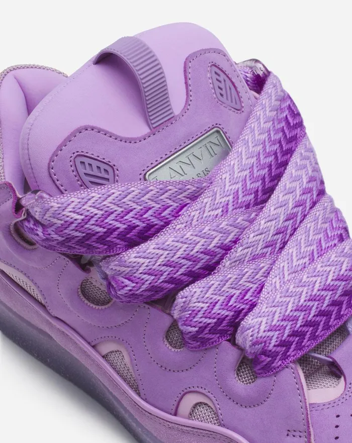 Men Lanvin Sneakers Leather Curb Sneakers Lilac Men Lanvin Sneakers Leather Curb Sneakers Lilac