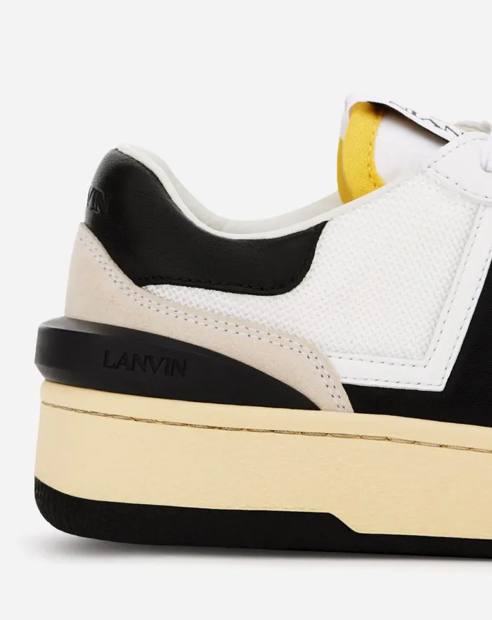 Men Lanvin Sneakers Mesh Clay Lowtop Sneakers Whiteblack