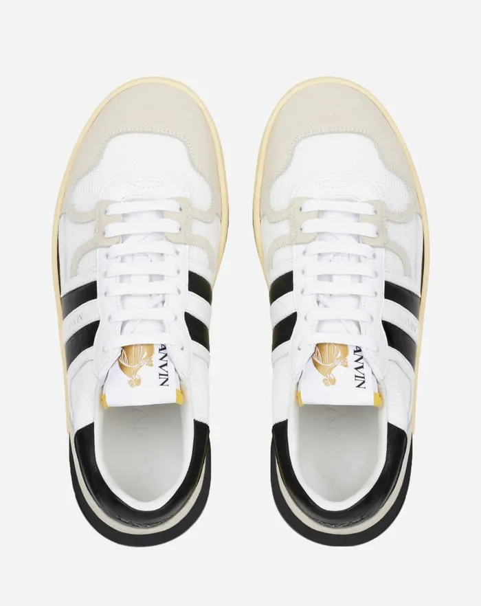 Men Lanvin Sneakers Mesh Clay Lowtop Sneakers Whiteblack