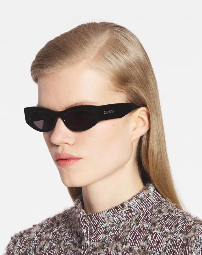 Men Lanvin Sunglasses Lanvin Logo Sunglasses Black