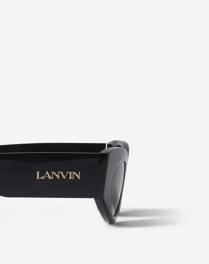 Men Lanvin Sunglasses Lanvin Logo Sunglasses Black
