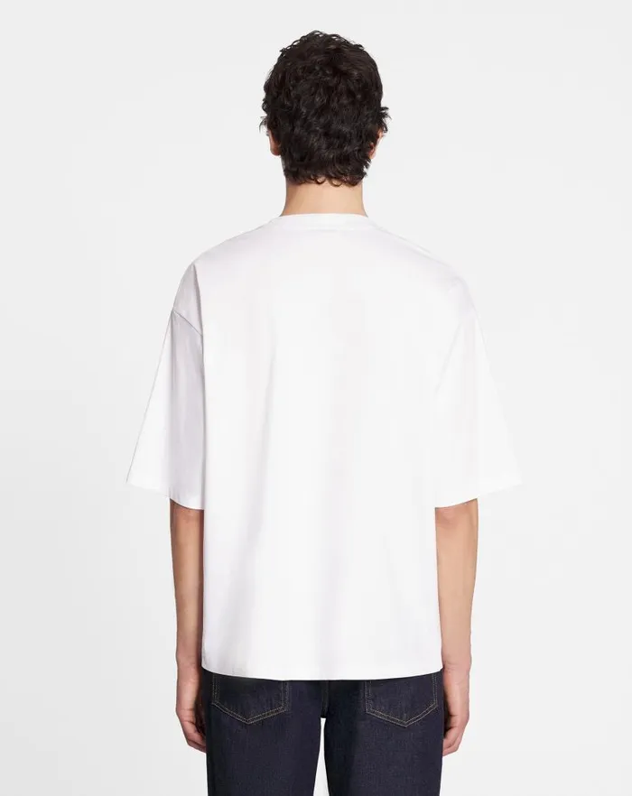 Men Lanvin Tshirts and Polos Curb Lace Lanvin Oversized Tshirt Optical White