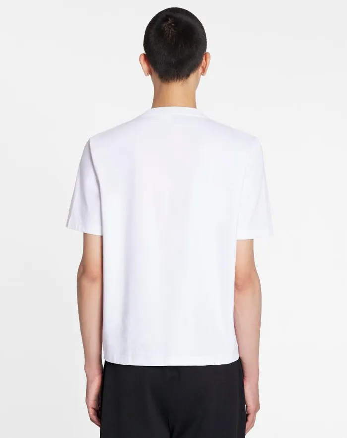 Men Lanvin Tshirts and Polos Lanvin Embroidered Tshirt Optical White