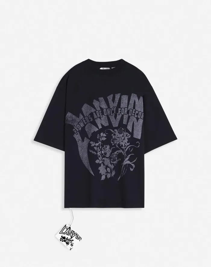 Men Lanvin Tshirts and Polos Lanvin X Future Unisex Loosefit Printed Tshirt Black