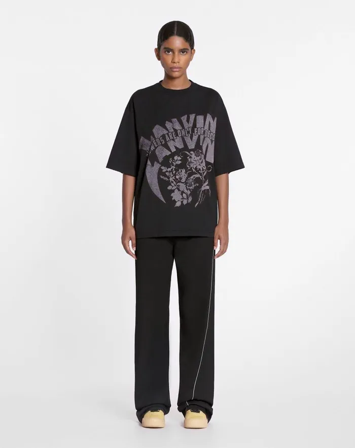 Men Lanvin Tshirts and Polos Lanvin X Future Unisex Loosefit Printed Tshirt Black