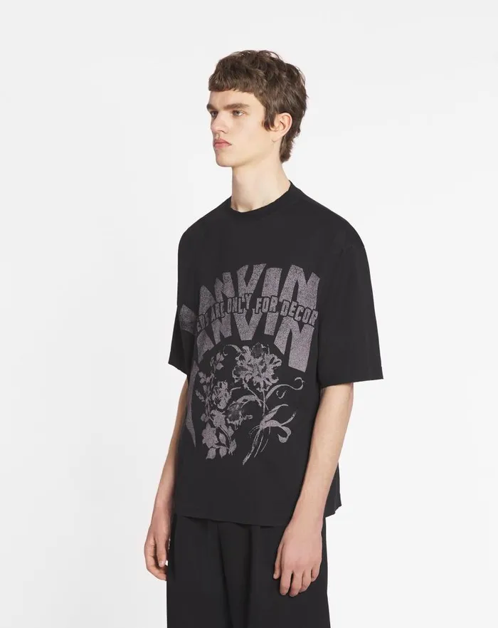Men Lanvin Tshirts and Polos Lanvin X Future Unisex Loosefit Printed Tshirt Black