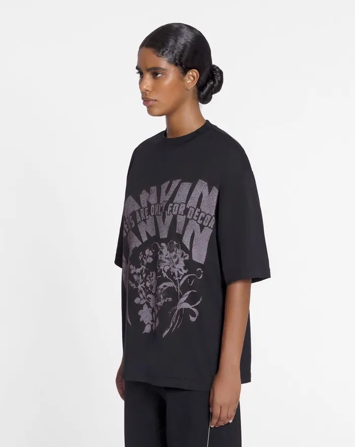 Men Lanvin Tshirts and Polos Lanvin X Future Unisex Loosefit Printed Tshirt Black