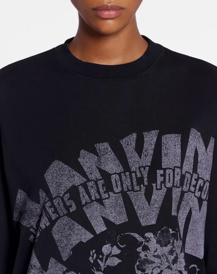 Men Lanvin Tshirts and Polos Lanvin X Future Unisex Loosefit Printed Tshirt Black