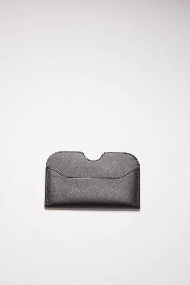 Men Leather Card Case Black Acne Studios Small Leather Goods