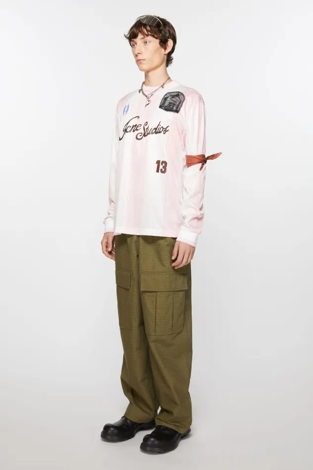 Men Light Print Scarf Rust Redblack Acne Studios Scarves