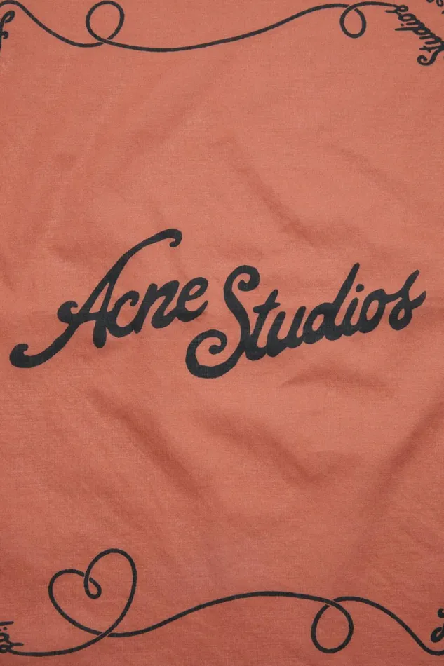 Men Light Print Scarf Rust Redblack Acne Studios Scarves