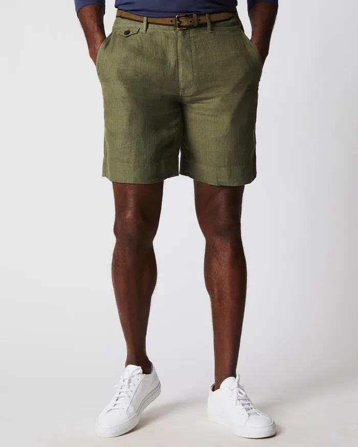 Men Linen Moore Short Olive Billy Reid Bottoms
