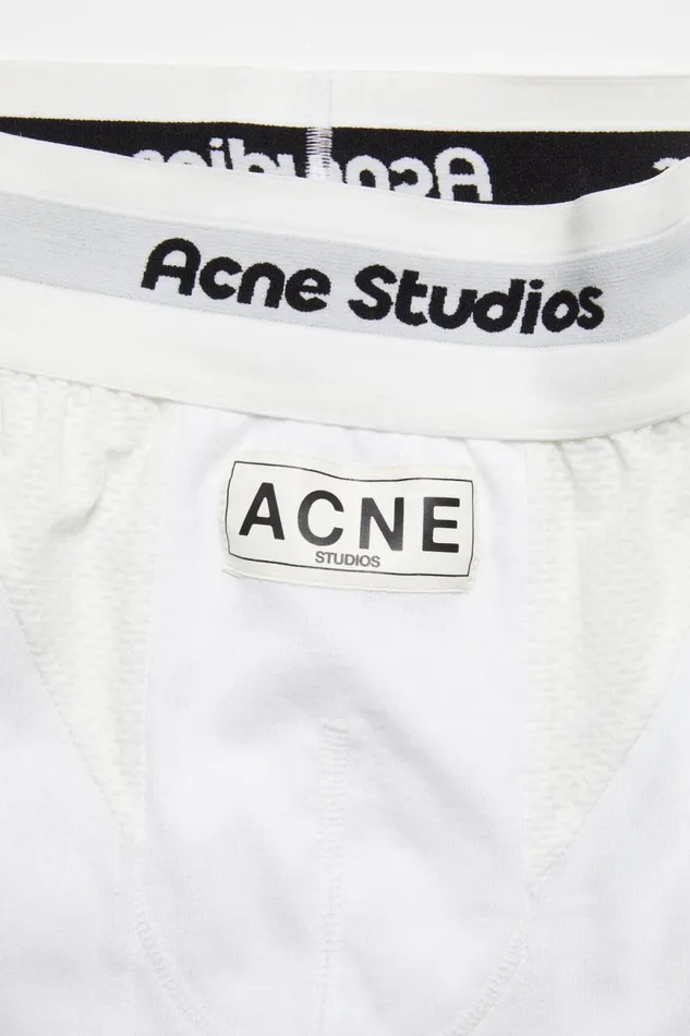 Men Logo Boxer Shorts Optic White Acne Studios Shorts