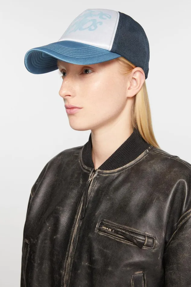 Men Logo Cap Multi Blue Acne Studios Hats