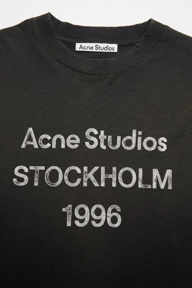 Men Logo Tshirt 8211 Relaxed Fit Faded Black Acne Studios Tshirts