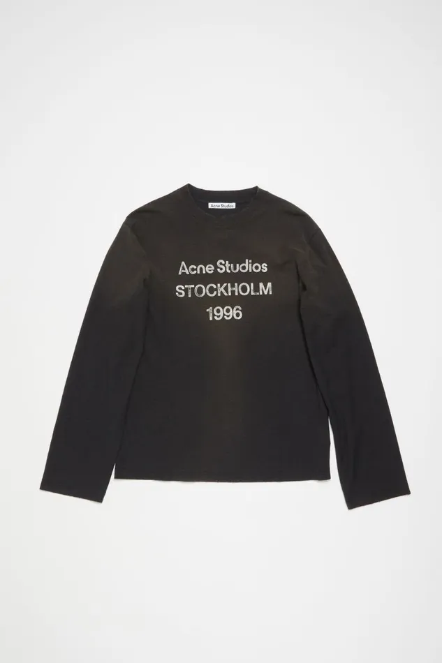 Men Logo Tshirt 8211 Relaxed Fit Faded Black Acne Studios Tshirts